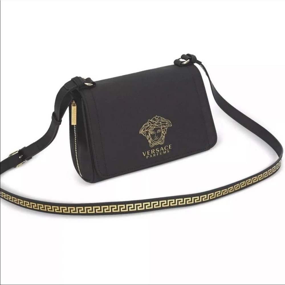Versace Parfumes black crossbody purse